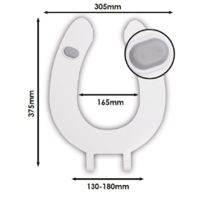 Pro Series Crescent Open Front Ring Seat - For 300mm Pans